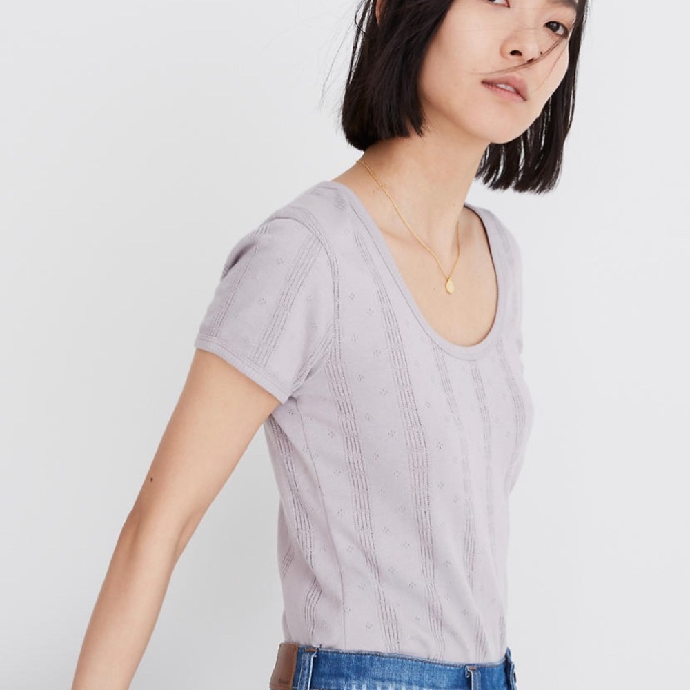 Madewell Pointelle Ribbed Tee